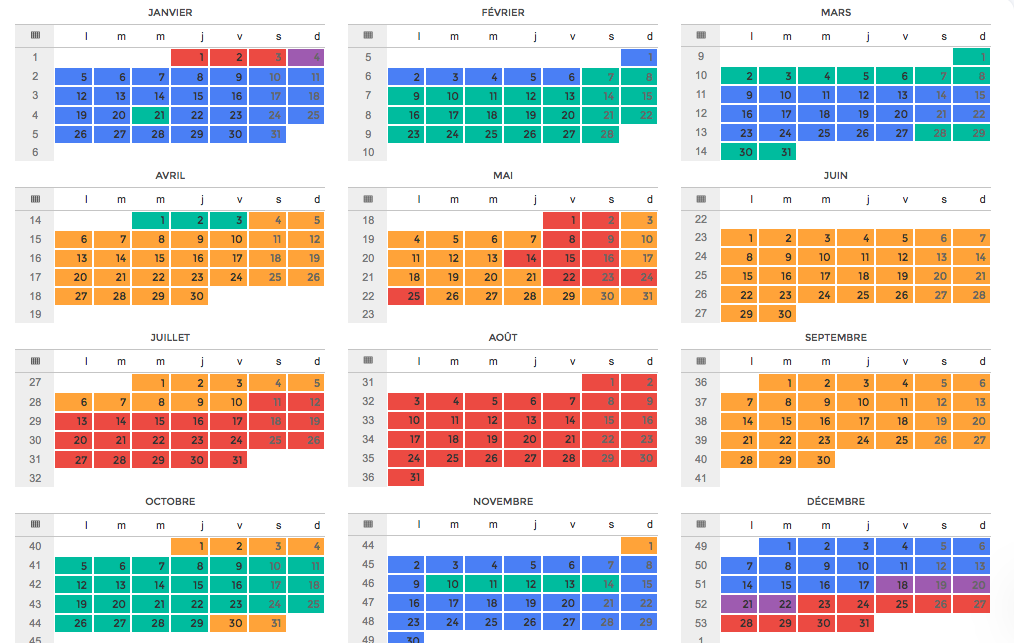 Calendrier des saisons